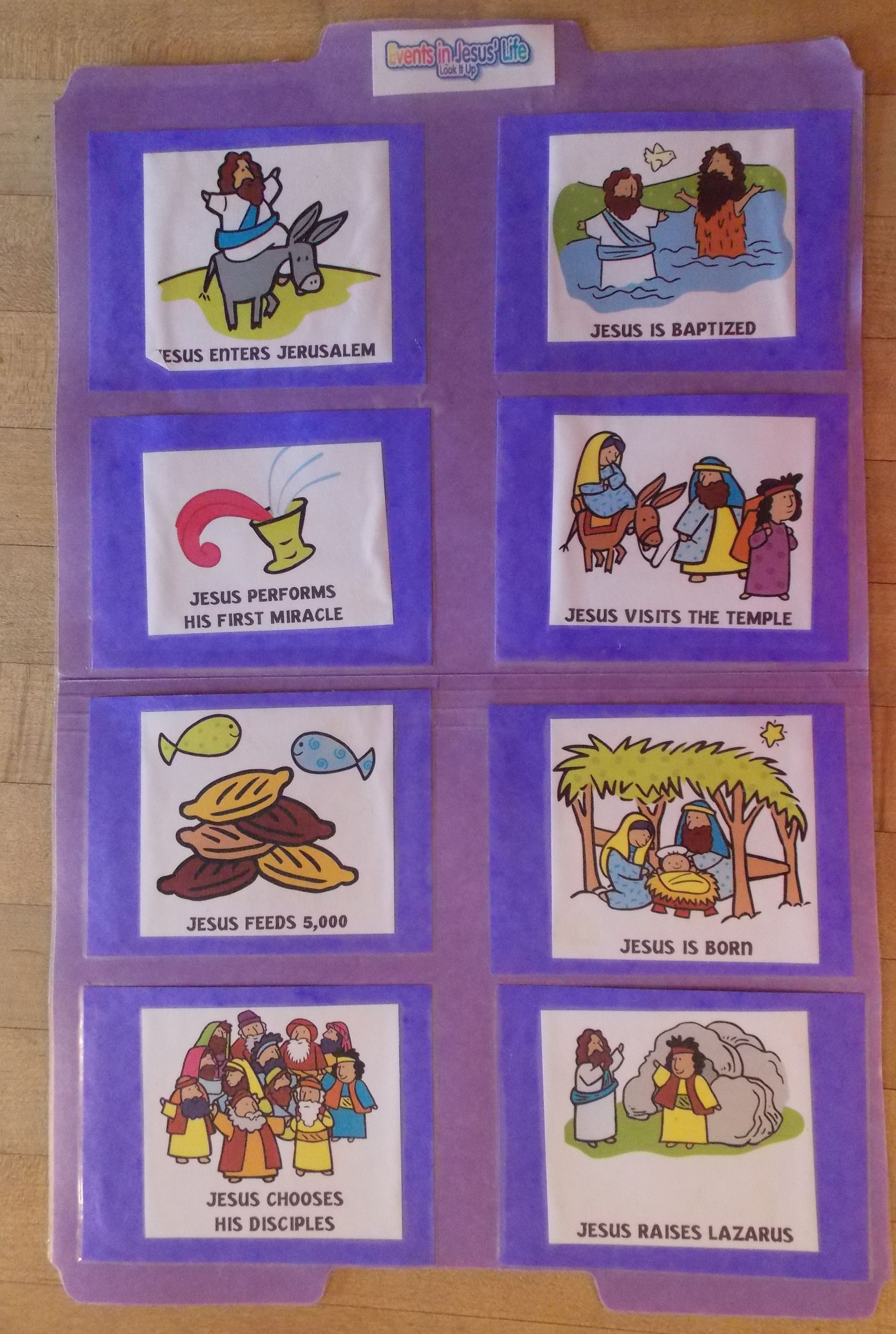 Events In the Life Of Jesus File Folder Activity