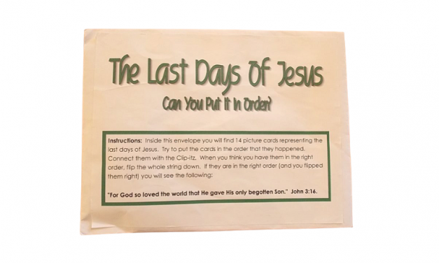 Last Days of Jesus Put It In Order Activity