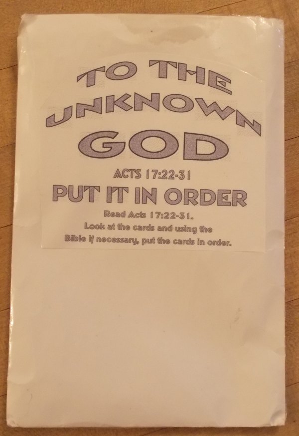 To The Unknown God Put It In Order Activity