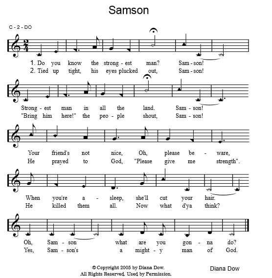 Samson by Diana Dow. A song for young children.