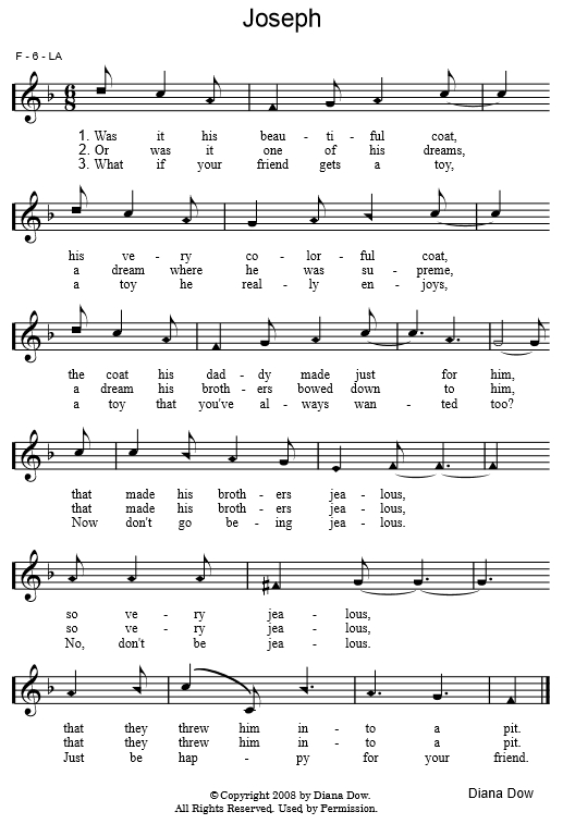 Joseph by Diana Dow. A song for young children.