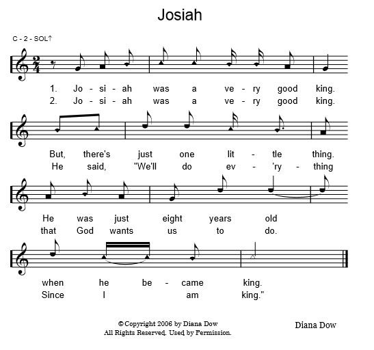 Josiah a children's song by Diana Dow