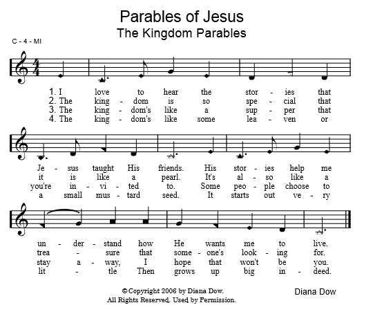 Parables of Jesus -- Kingdom Parables by Diana Dow. A song for young children.
