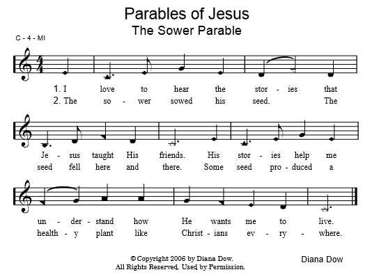 Parables of Jesus -- The Sower by Diana Dow. A song for young children.