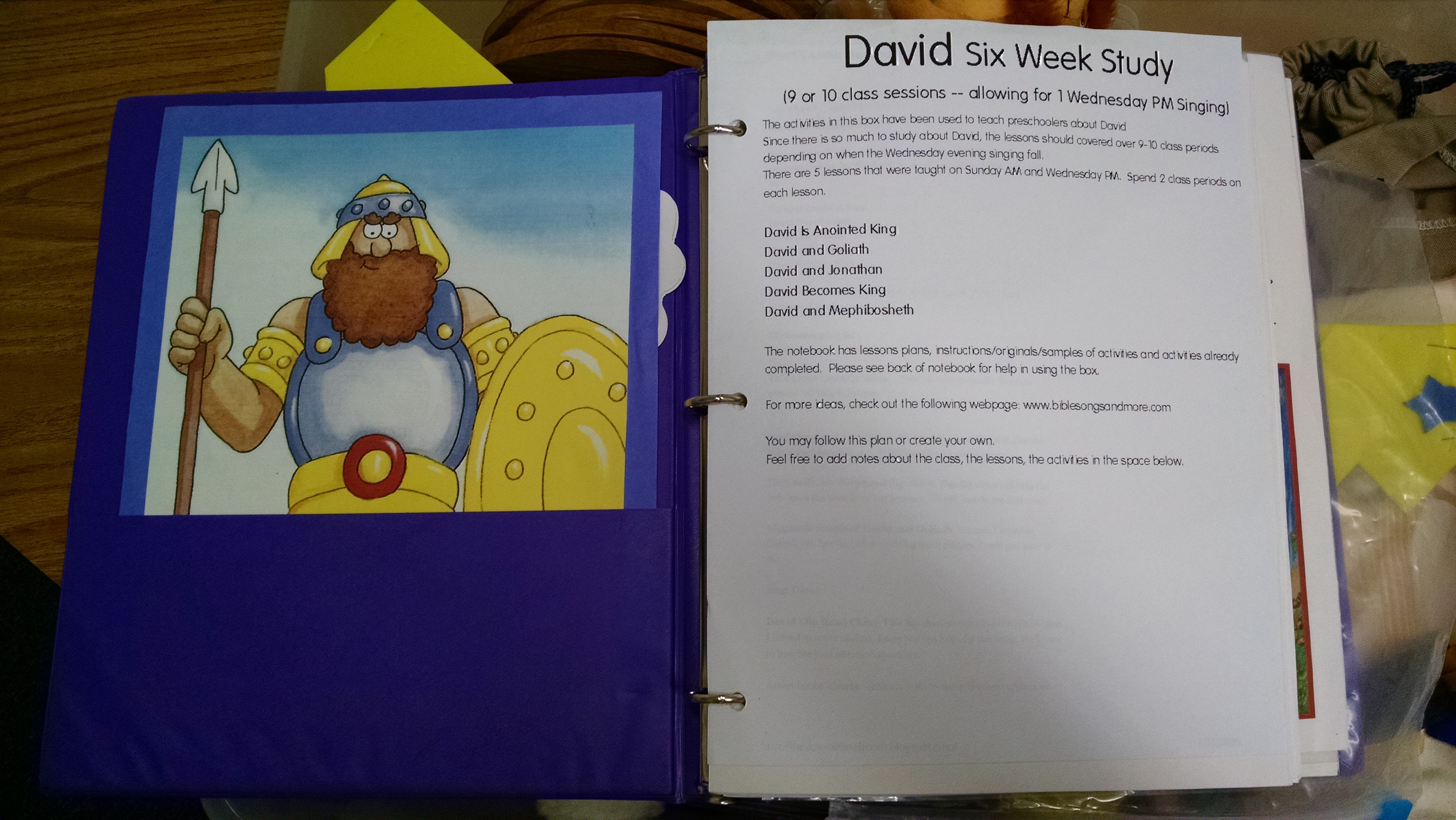 David Notebook 1st page